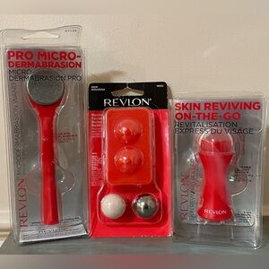 NEW Revlon Set of Microdermabrasion Wand, Skin Reviving Roller & Roller Refill